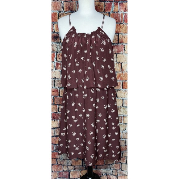 Madewell Dream Drift Overlay Silk Palm Tree Dress - Picture 2 of 7